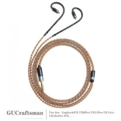 GUCraftsman 6N Single Crystal Copper Earphone Cables For Logitech/UE UE6Pro UE11Pro UE Live UE18+Pro IPX