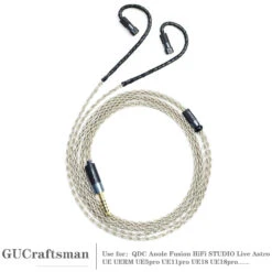 GUCraftsman 6N Single Crystal Silver Earphone Cables For QDC Anole VX V3 V6 UERM UE5pro UE18pro