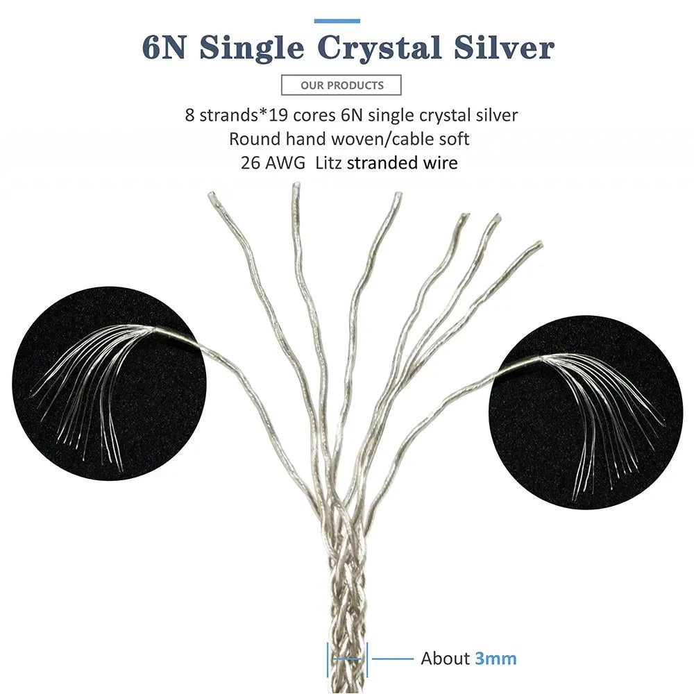 GUCraftsman 6N Single Crystal Silver Earphone Cables For SENNHEISER IE8 IE8i IE80 IE80S - Image 5