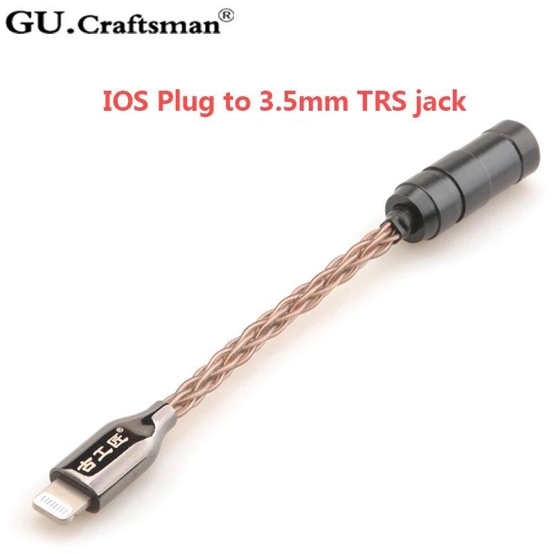 GUCraftsman 8core Occ Copper Headphone Cable Adapter For IPhone11/8s Plus X Max/xr 8/11Pro Max To 2.5/4.4mm Balance - Image 4