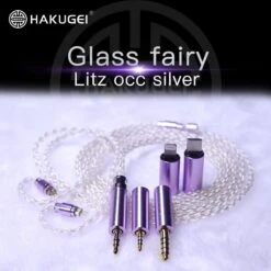 HAKUGEI Glass Fairy Litz Silver Earphone Cable 5 To 1 0.78 2Pin / MMCX