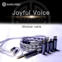HAKUGEI Joyful Voice Gold Plated Litz Silver Cable 5 To 1 Type-c/Lightning/0.78 2Pin