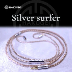 HAKUGEI Silver Surfer Litz Silver Plated & Copper 5NOCC Hybrid Earphone Cable 3.5MM-MMCX/0.78