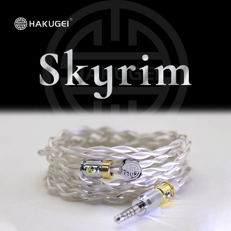 HAKUGEI Skyrim Litz 6N Pure Silver Shielding Cooxical Earphone Cable 2.5 3.5 4.4 - 0.78 2Pin / MMCX