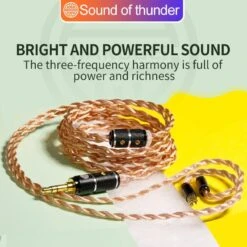 HAKUGEI Sound Of Thunder Litzs 6N OCC Copper Mixed Silver Earphone Cable 2Pin MMCX - 2.5 /3.5 /4.4