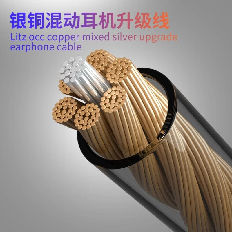 HAKUGEI Sound Of Thunder Litzs 6N OCC Copper Mixed Silver Earphone Cable 2Pin MMCX - 2.5 /3.5 /4.4 - Image 2