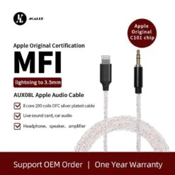 JCALLY AUX08L C101 Chip 8 Cores Lightning To 3.5mm Audio Cable