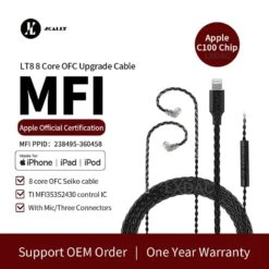 JCALLY LT8 Lightning Upgrade Cable 4 Strands 5N Oxygen-Free Copper Wire