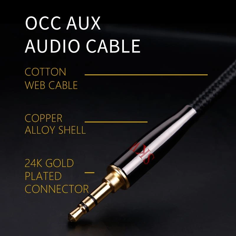 SKW AUX 3.5mm Jack Cable Male To Male For Soundbox Headphone Smartphone IPad Laptop MP3 CD Car - Image 5