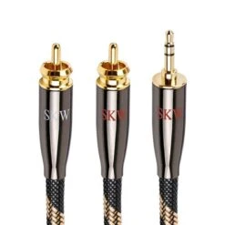 SKW BG03 / BG-03 3.5mm Male To 2 RCA Male Audiophile Ultra-high Purity Copper Audio Cable