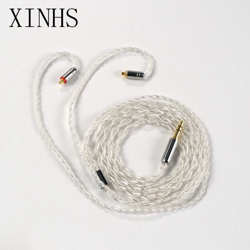 XINHS 4 Strands Silver-Pated Copper Earphone Cable 2Pin / MMCX / QDC / 0.75mm For ZSX/ZSN ZS10 Pro/AS16 - Image 2