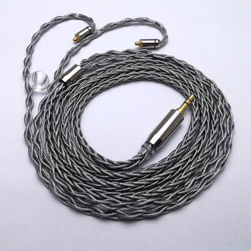 XINHS 8-Cores Litz Structure Single Crystal Copper Plated Silver Graphene Earphone Cable 2.5/3.5/4.4 - MMCX/2 Pin