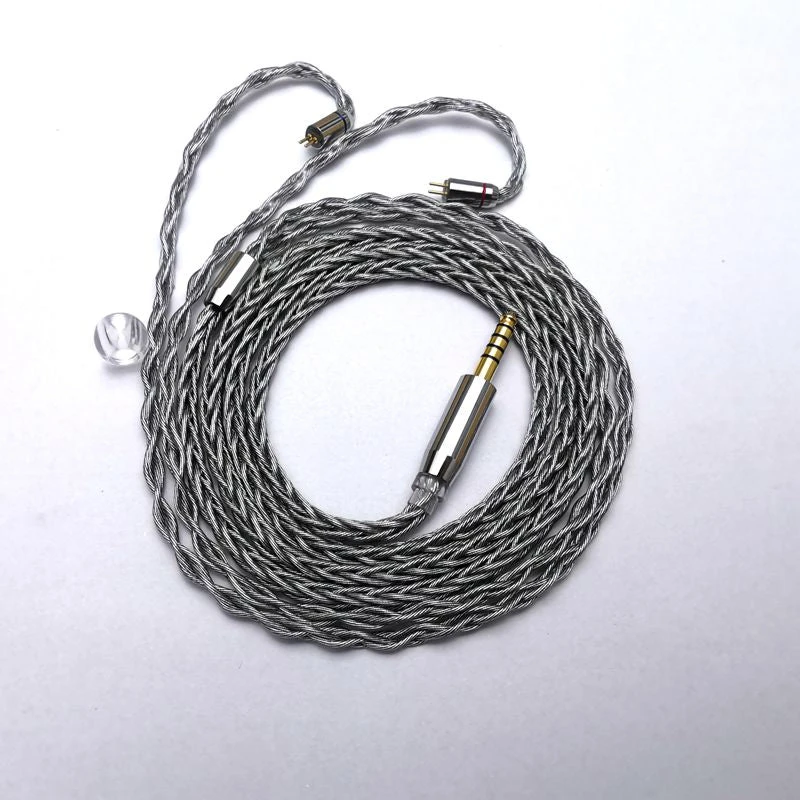 XINHS 8-Cores Litz Structure Single Crystal Copper Plated Silver Graphene Earphone Cable 2.5/3.5/4.4 - MMCX/2 Pin - Image 2